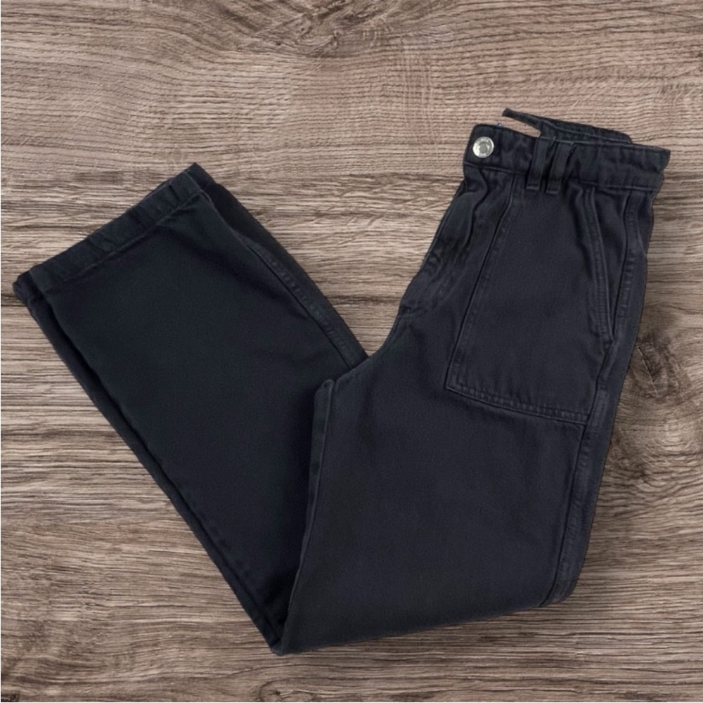 ZARA wide leg black cargo pants